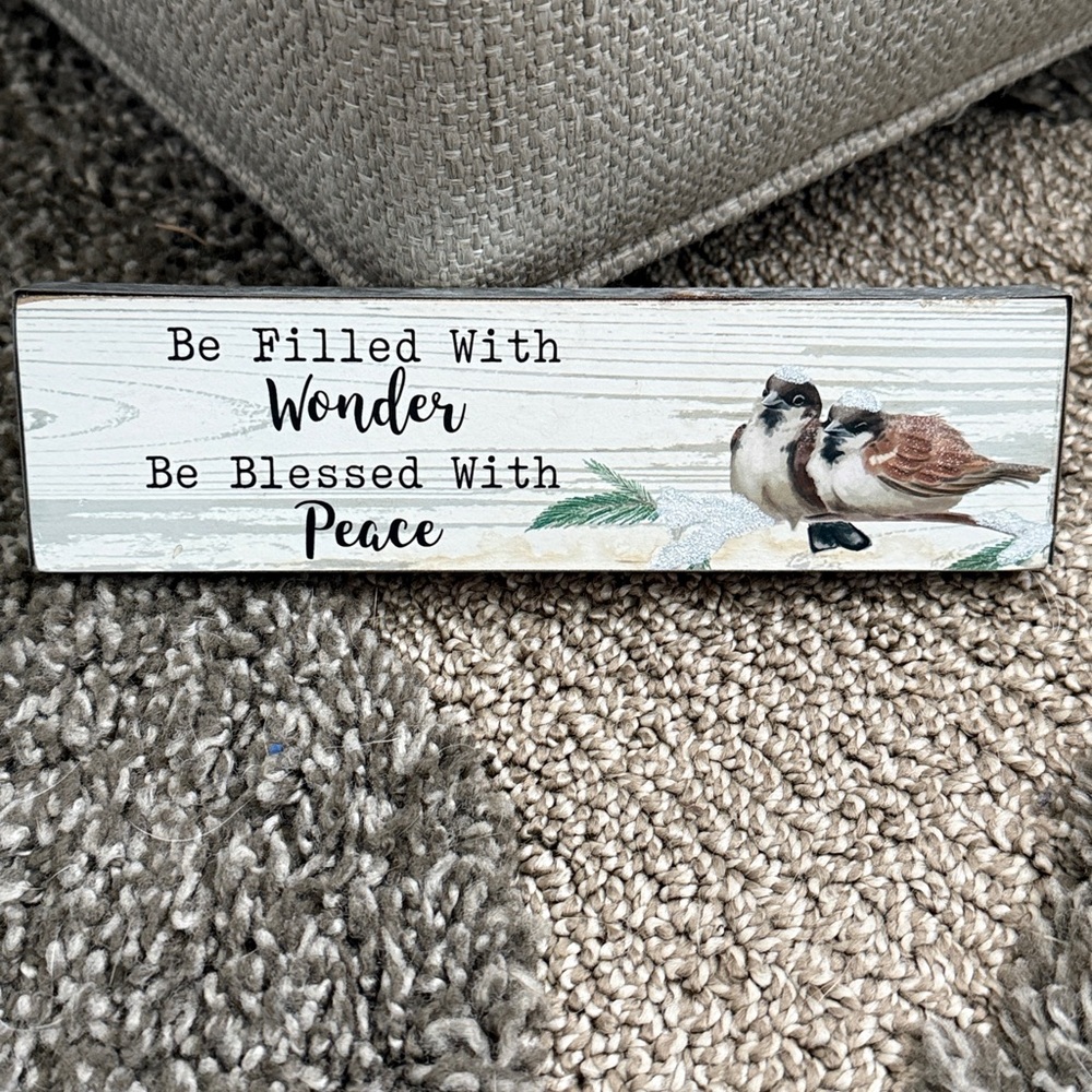 Young's Inc. Be Filled With Wonder Winter Wood Tabletop Plaque